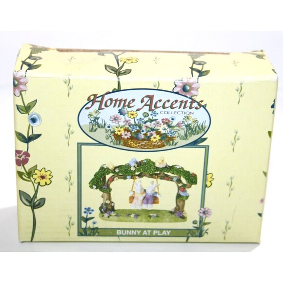 Home Accents Collection Bunny At Play Single Swing 2 Rabbits Spring Easter  5" - Picture 9 of 11